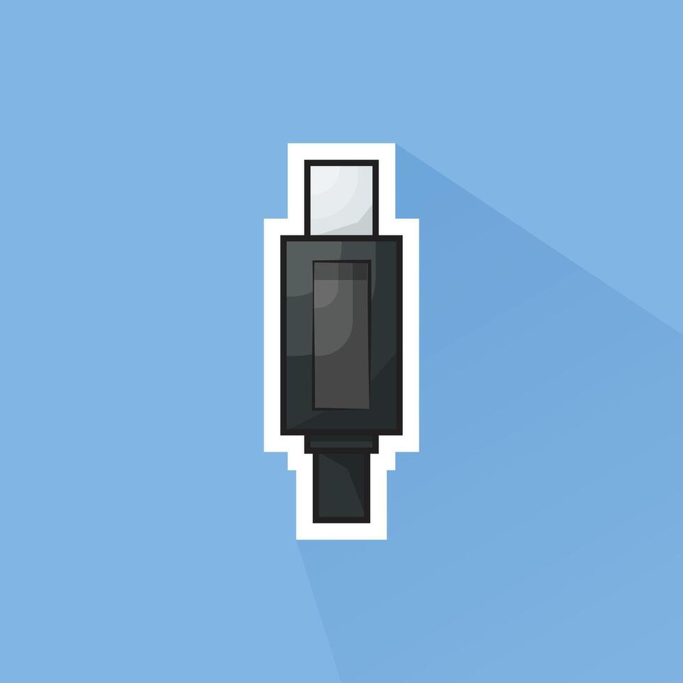 Illustration of USB C Cable Head in Flat Design vector