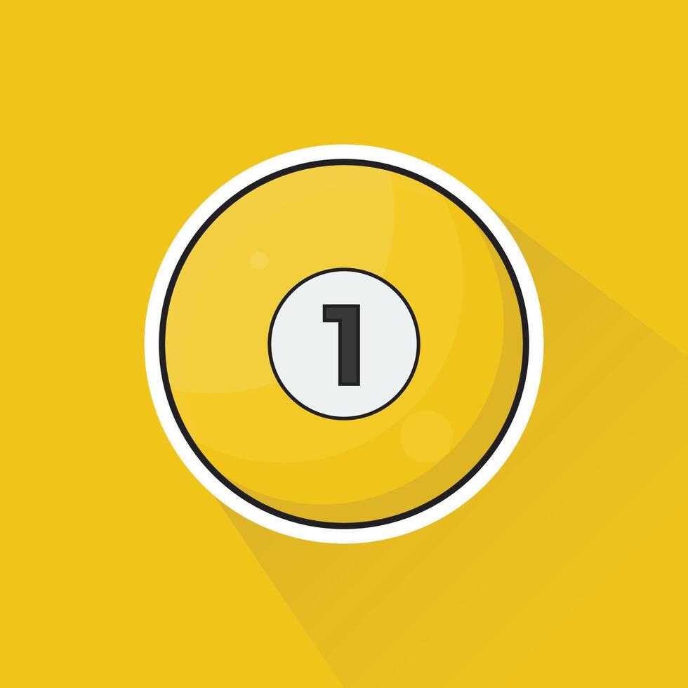 Illustration of Pool Ball Number 1 in Flat Design vector