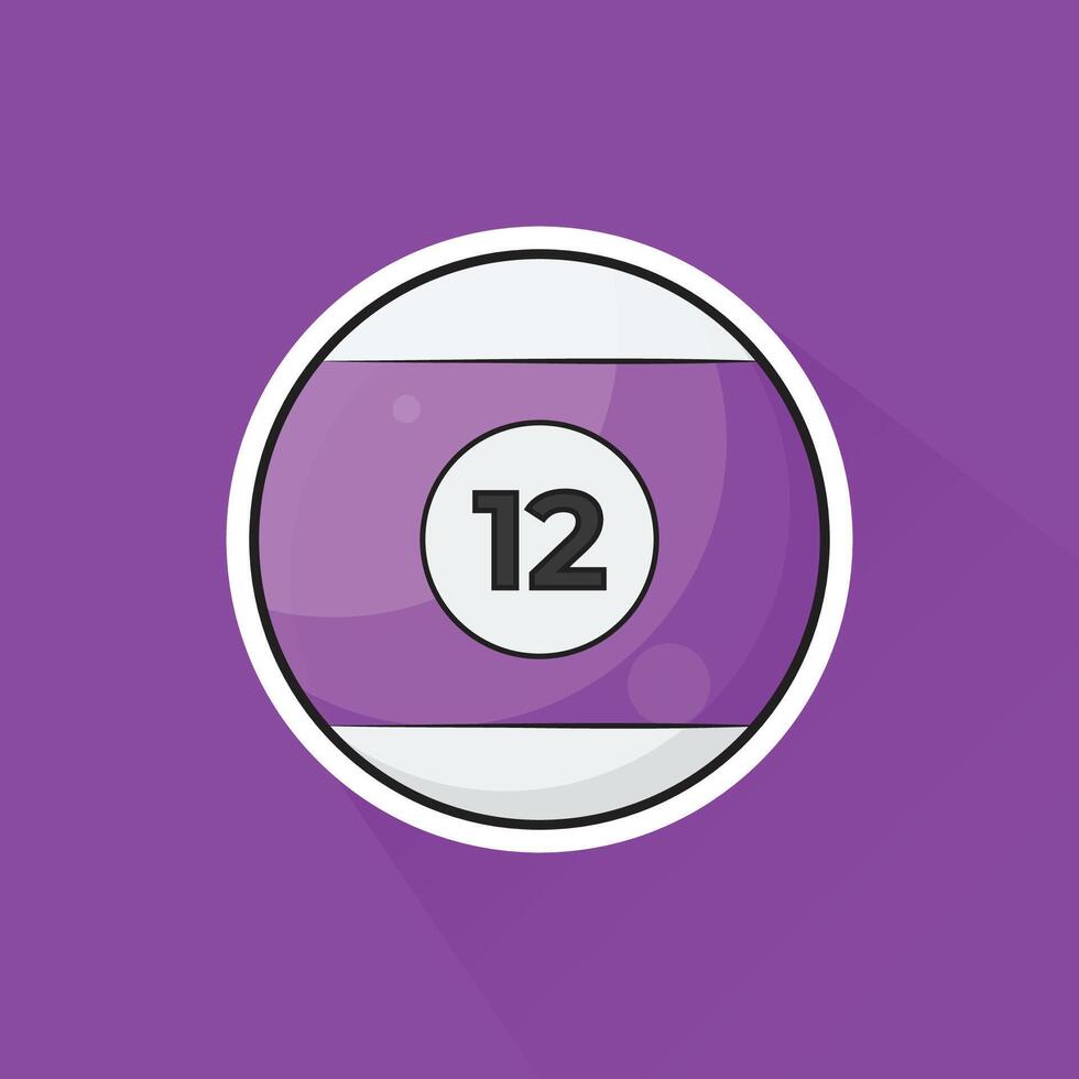 Illustration of Pool Ball Number 12 in Flat Design vector