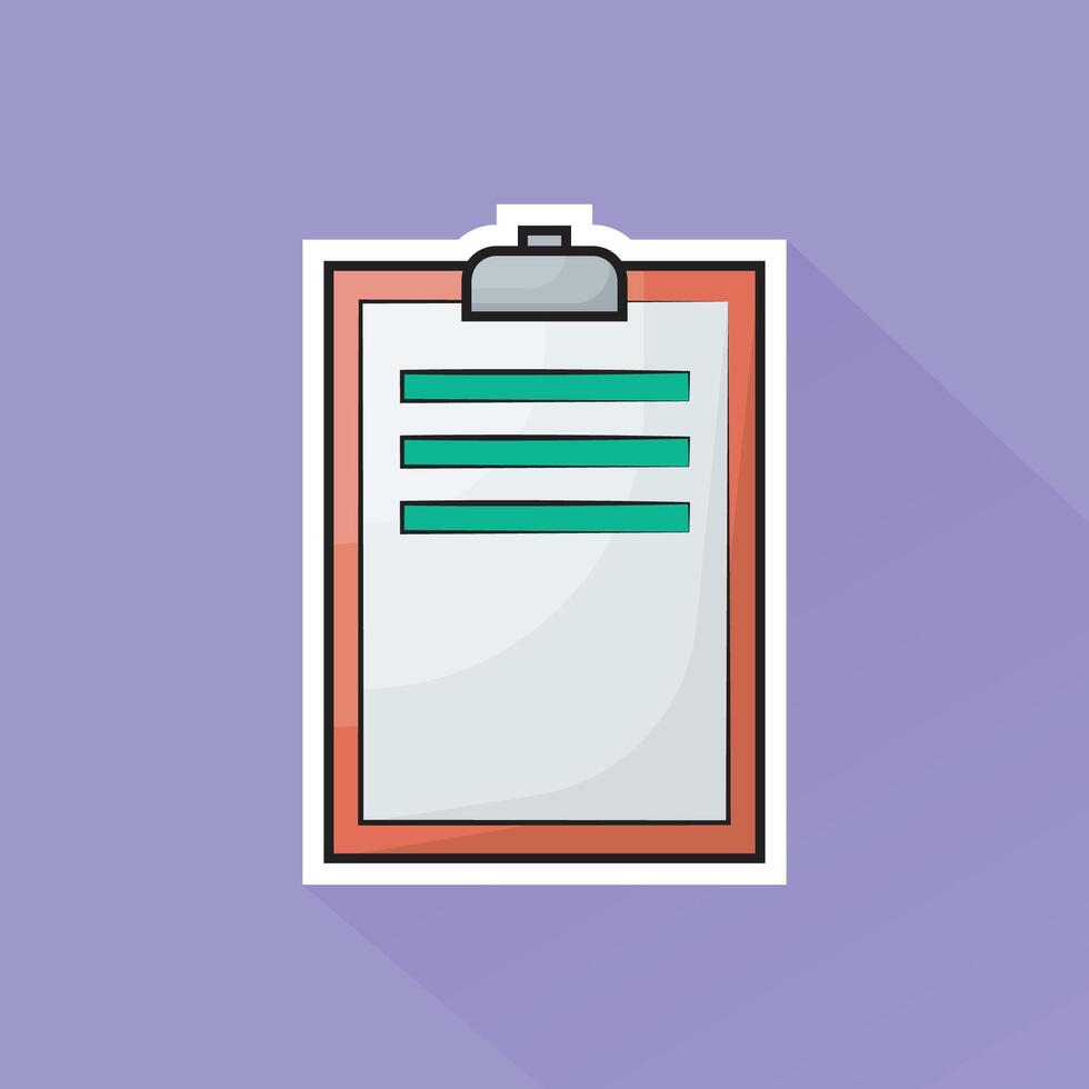 Illustration of Clipboard in Flat Design vector