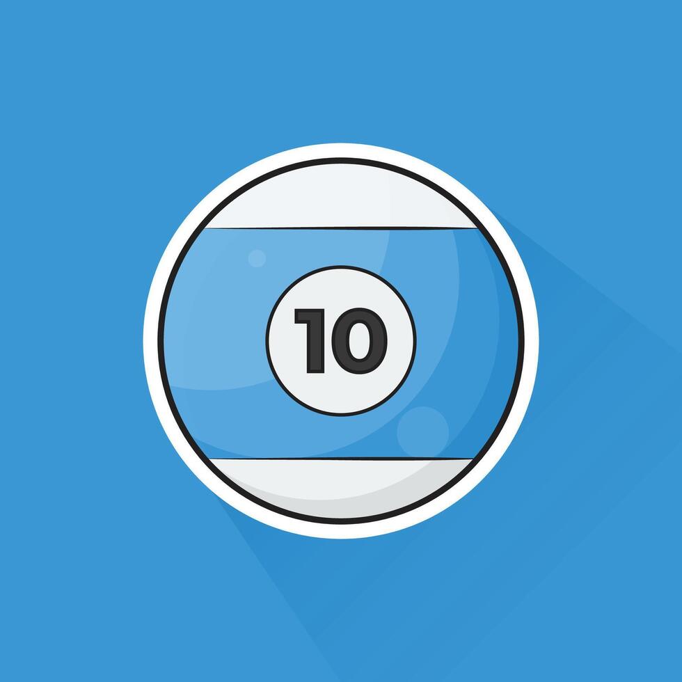 Illustration of Pool Ball Number 10 in Flat Design vector