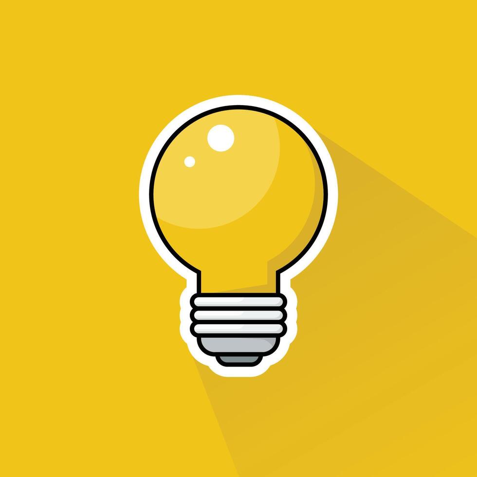 Illustration of Light Bulb in Flat Design vector