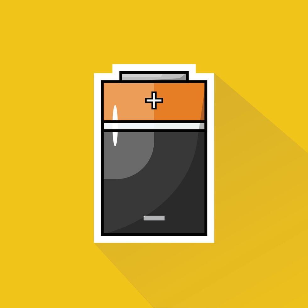 Illustration of Round Battery in Flat Design vector