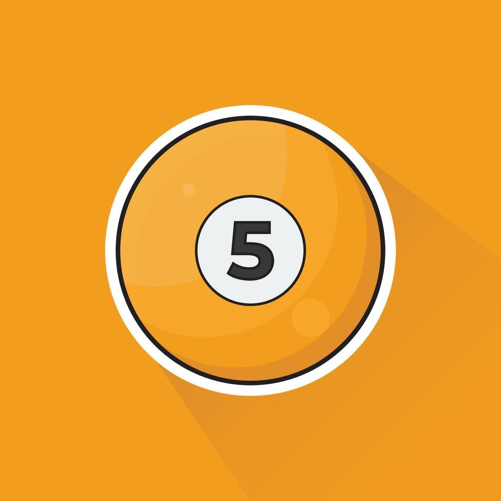 Illustration of Pool Ball Number 5 in Flat Design vector