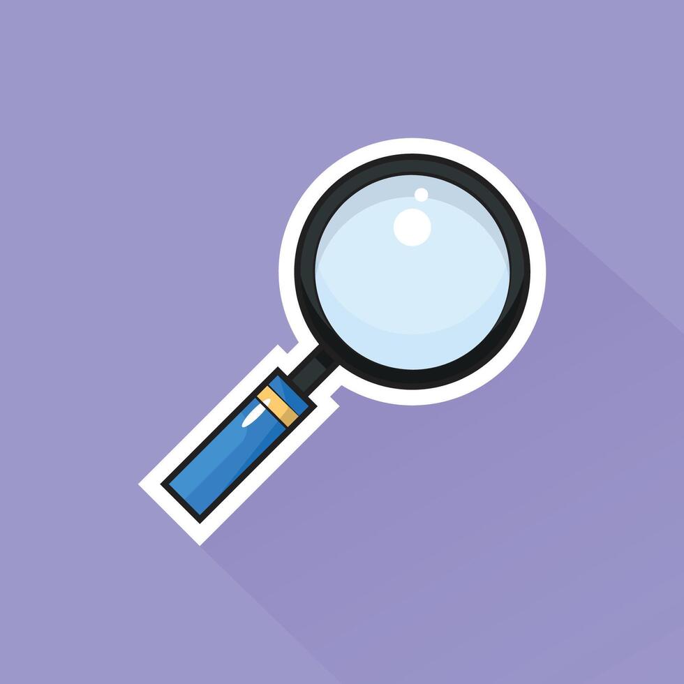 Illustration of Magnifying Glass in Flat Design vector