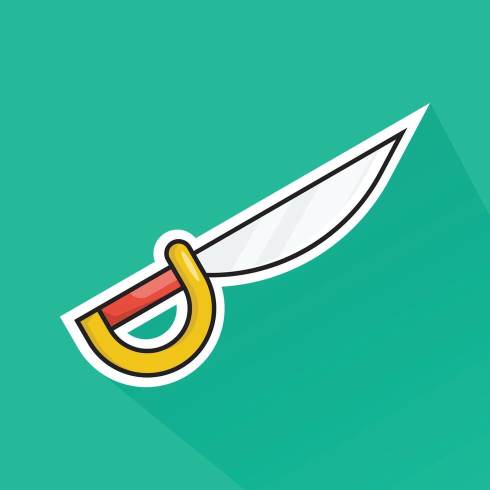 Illustration of Sword in Flat Design vector