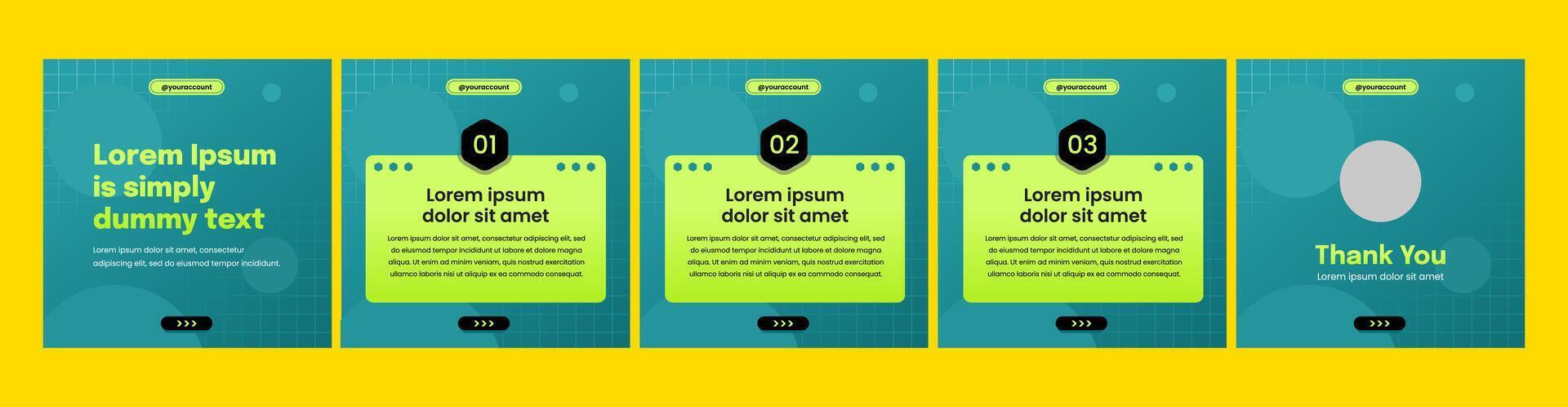 set of modern carousel slide templates for social media posts vector