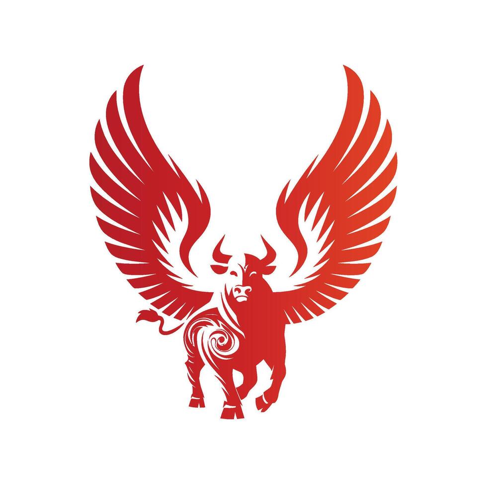 Logo design of a winged bull vector