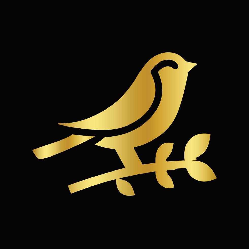 Golden bird logo design vector