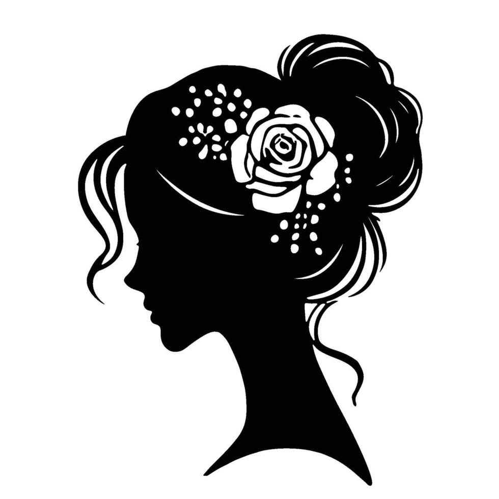 Silhouette of a Bride vector