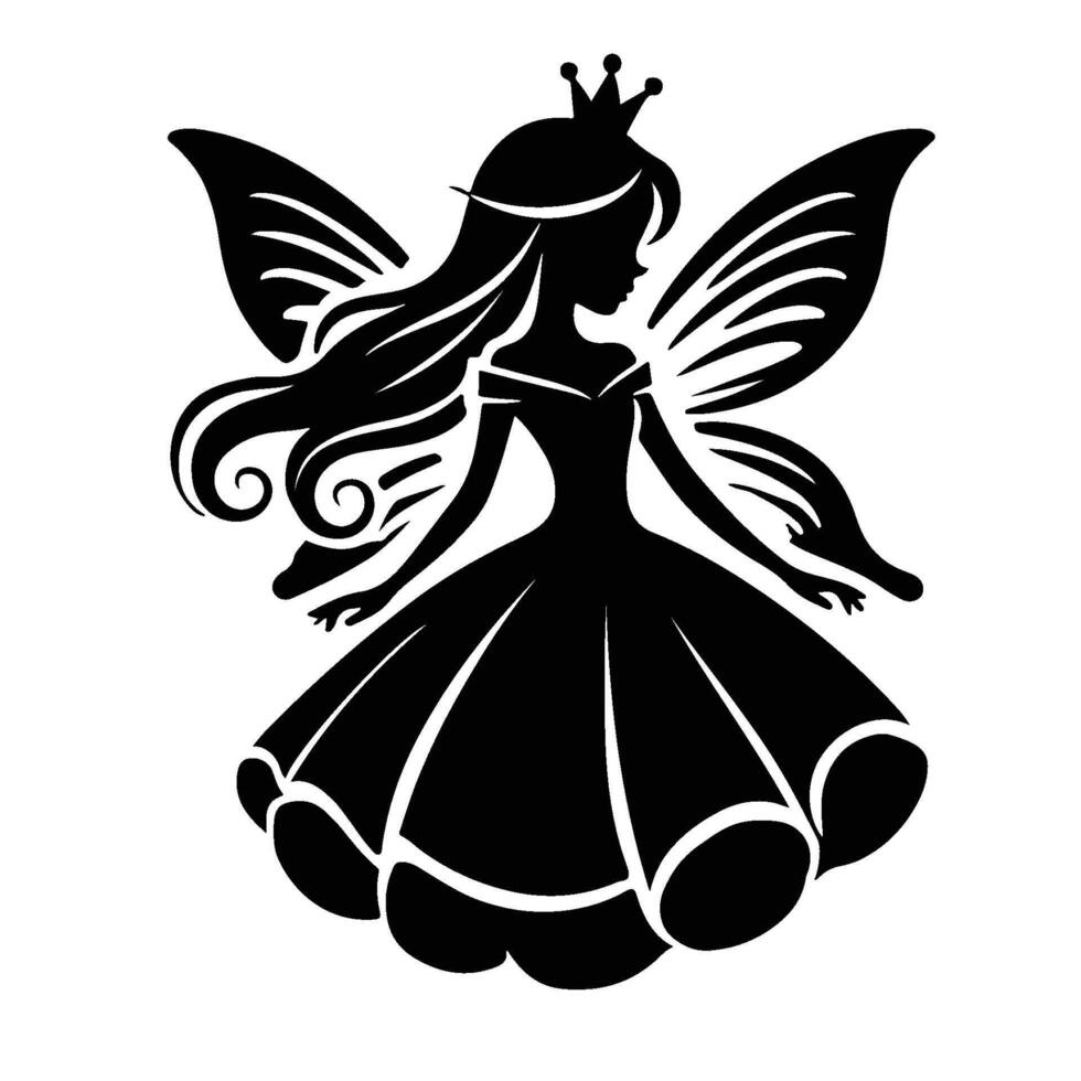 Silhouette of a Fairy Princess vector
