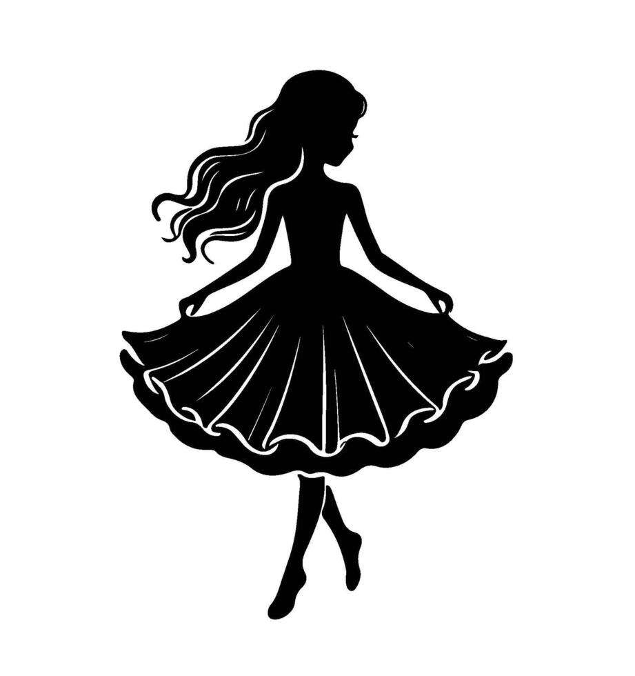 Silhouette of a girl vector