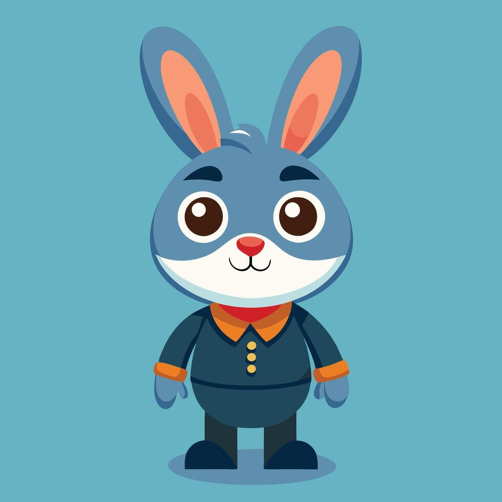 A cartoon rabbit in a suit and tie vector