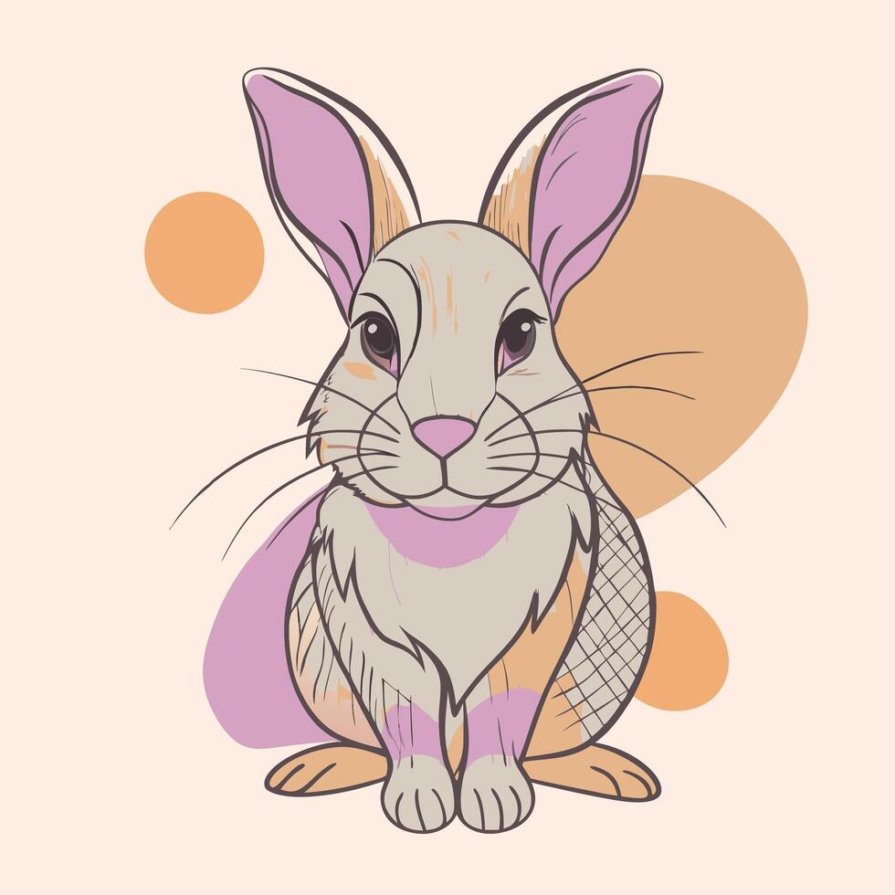 A cartoon rabbit with purple and pink spots vector