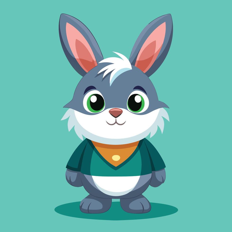 A cartoon rabbit in a green jacket and tie vector