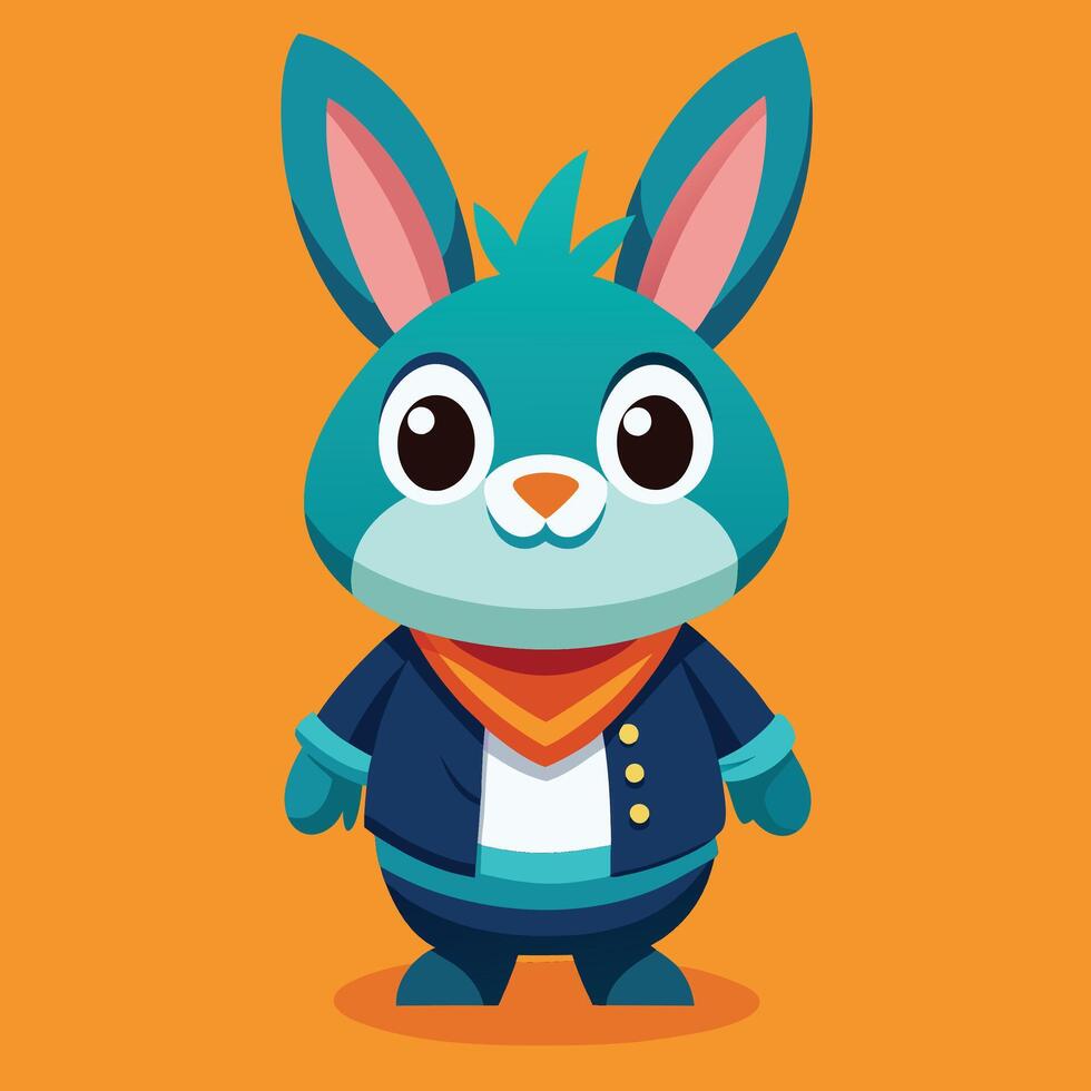 A cartoon rabbit wearing a suit and tie vector