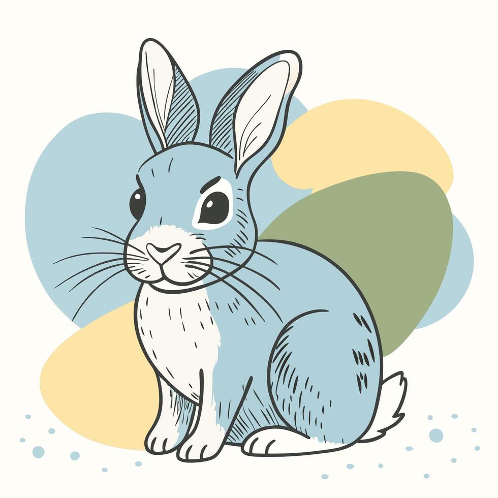 A cartoon rabbit sitting on a white background vector