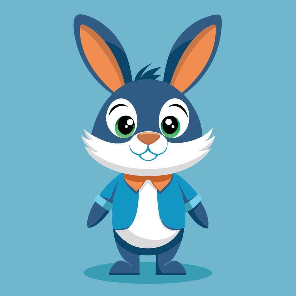 A cartoon rabbit wearing a blue jacket and tie vector