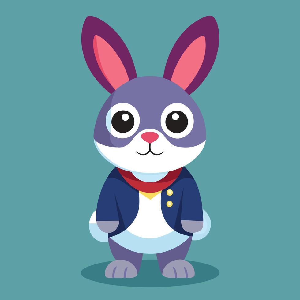 A cartoon rabbit wearing a suit and tie vector