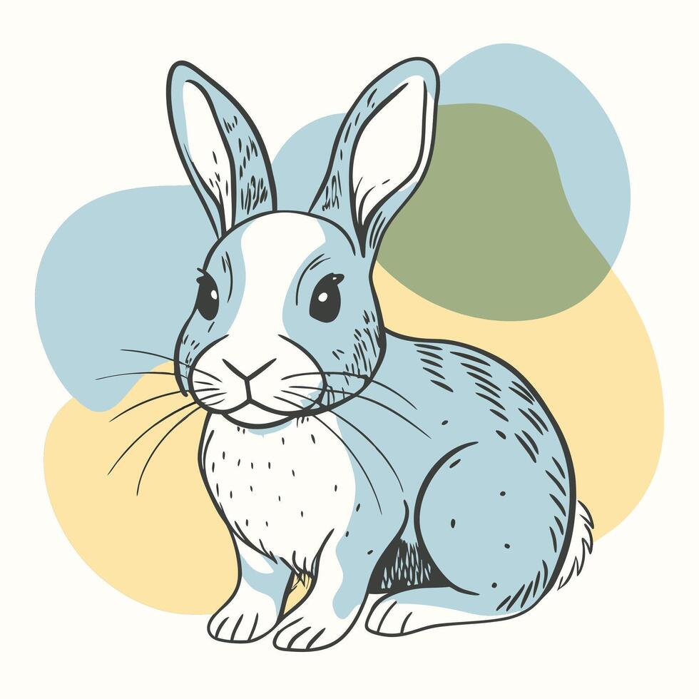 A cartoon rabbit sitting on a white background vector