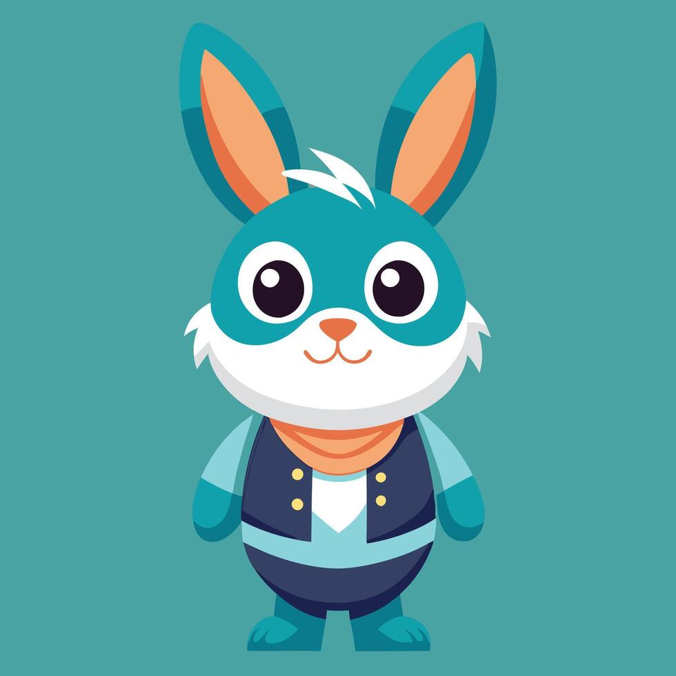A cartoon rabbit wearing a vest and tie vector