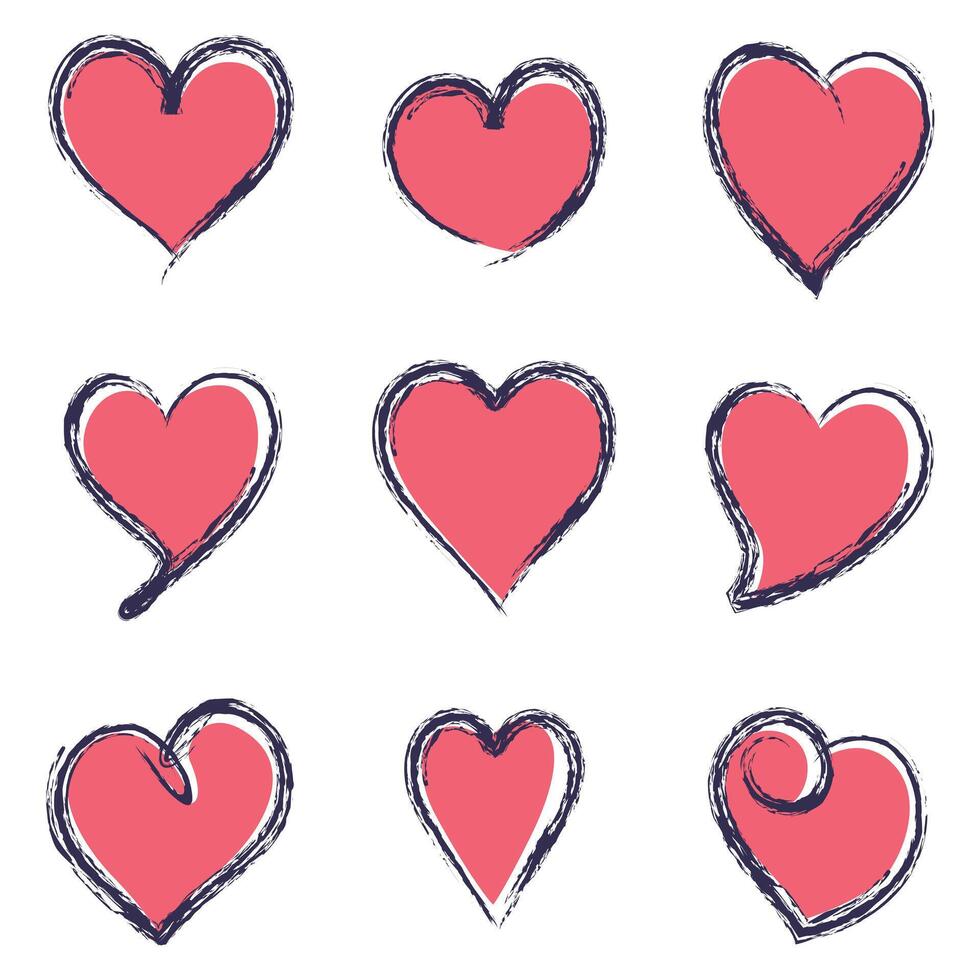 Rough hand drawn heart marker isolated on a white background vector