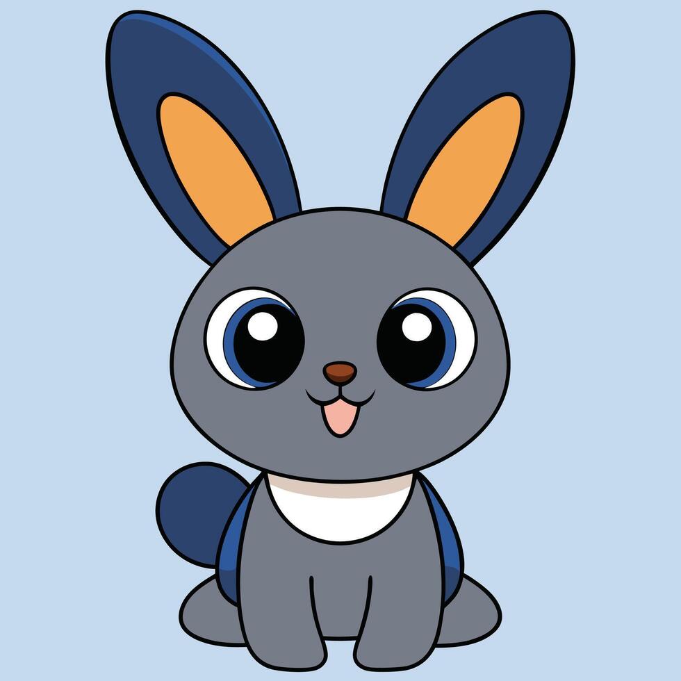 A cartoon bunny with big ears and a blue collar vector