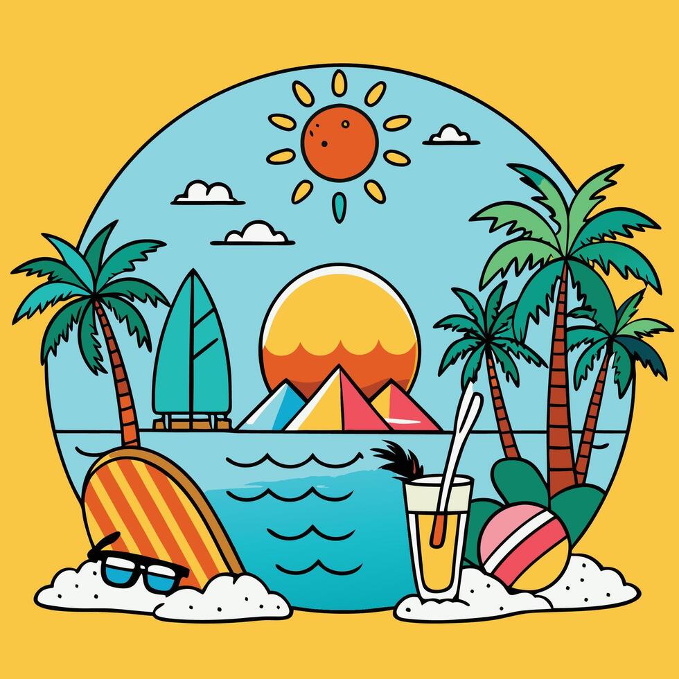Summer vacation illustration vector