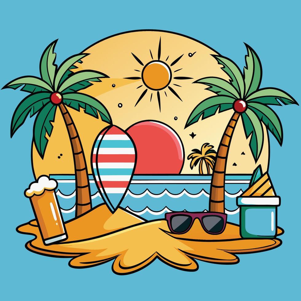 Summer vacation illustration vector