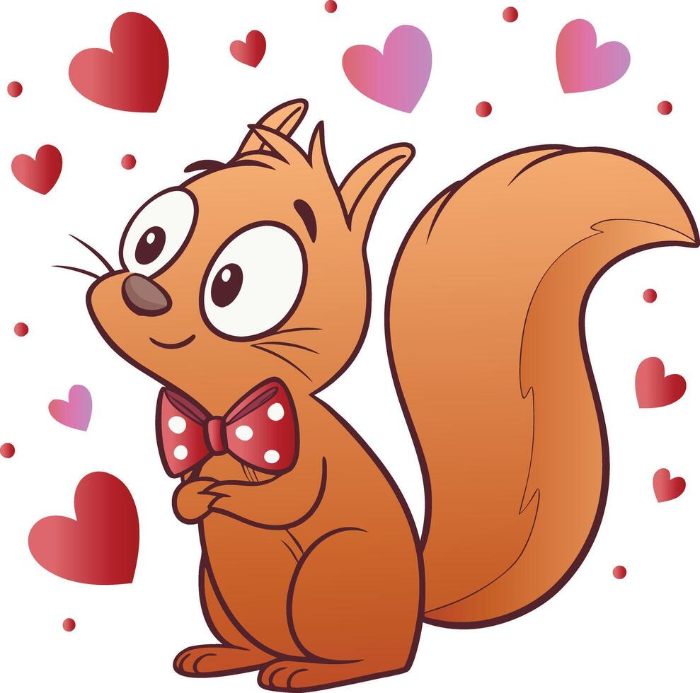 Valentine squirrel clipart vector