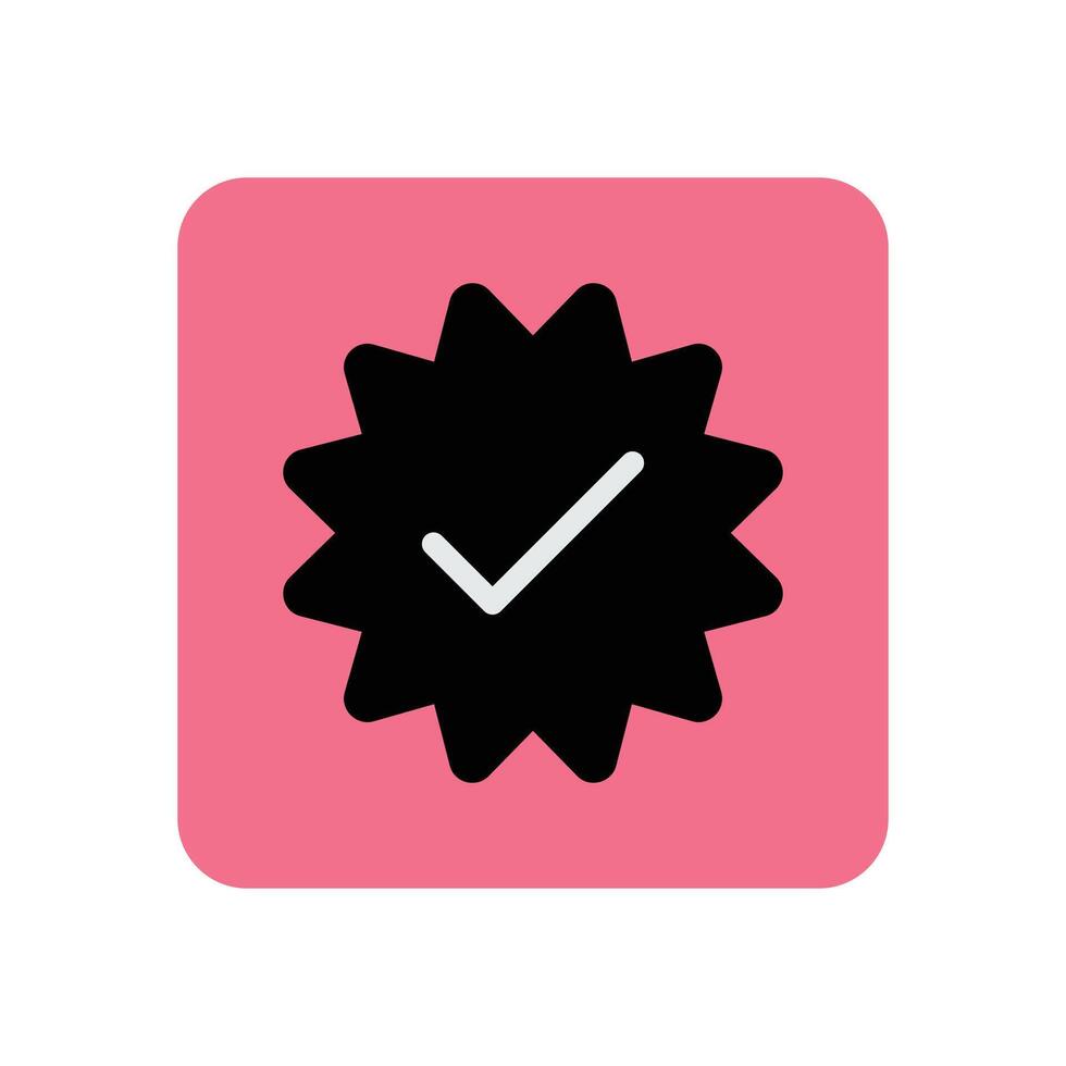 Abstract colorful flat icon design for verifying checkmark mobile application vector