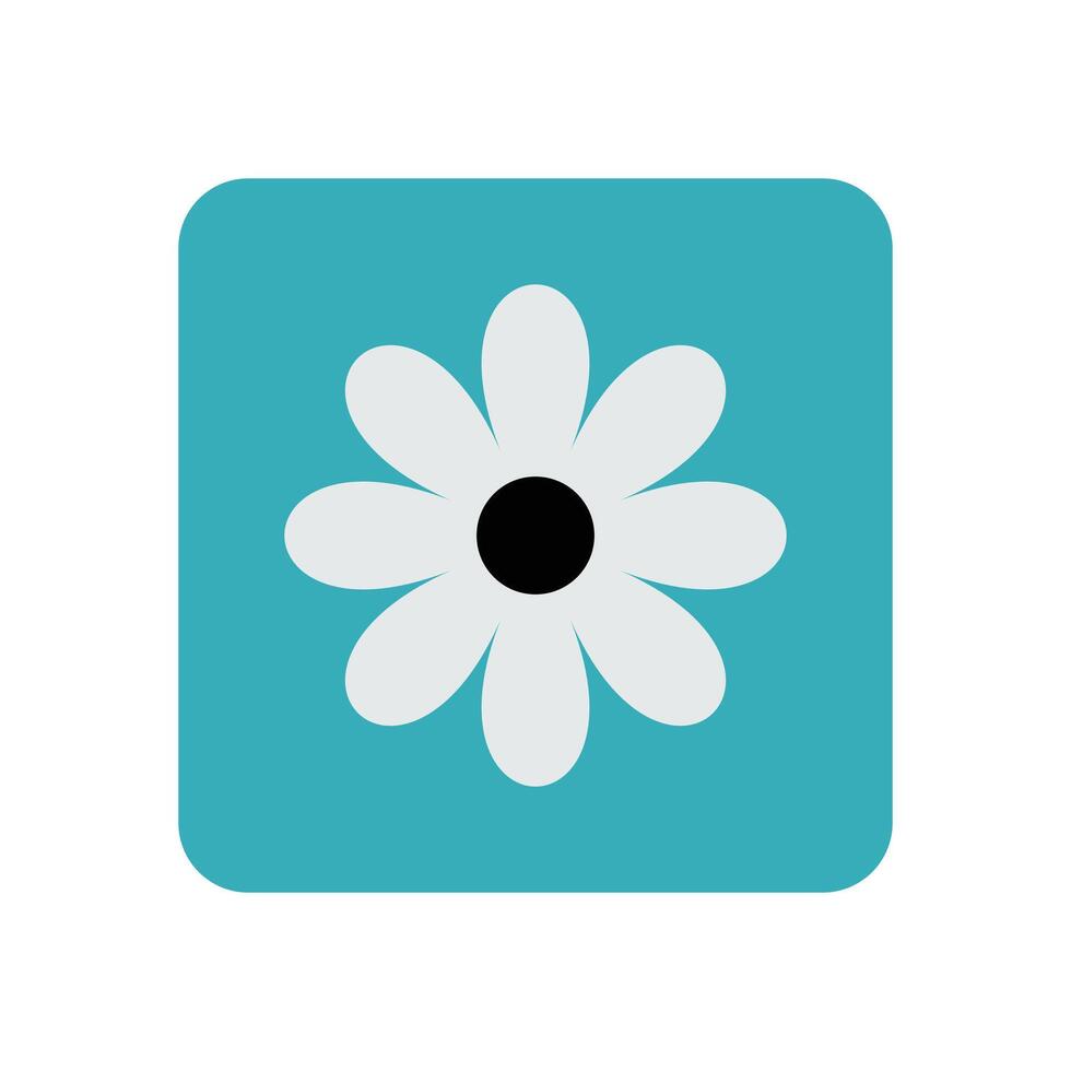 white herbal floral flower app icon flat design vector
