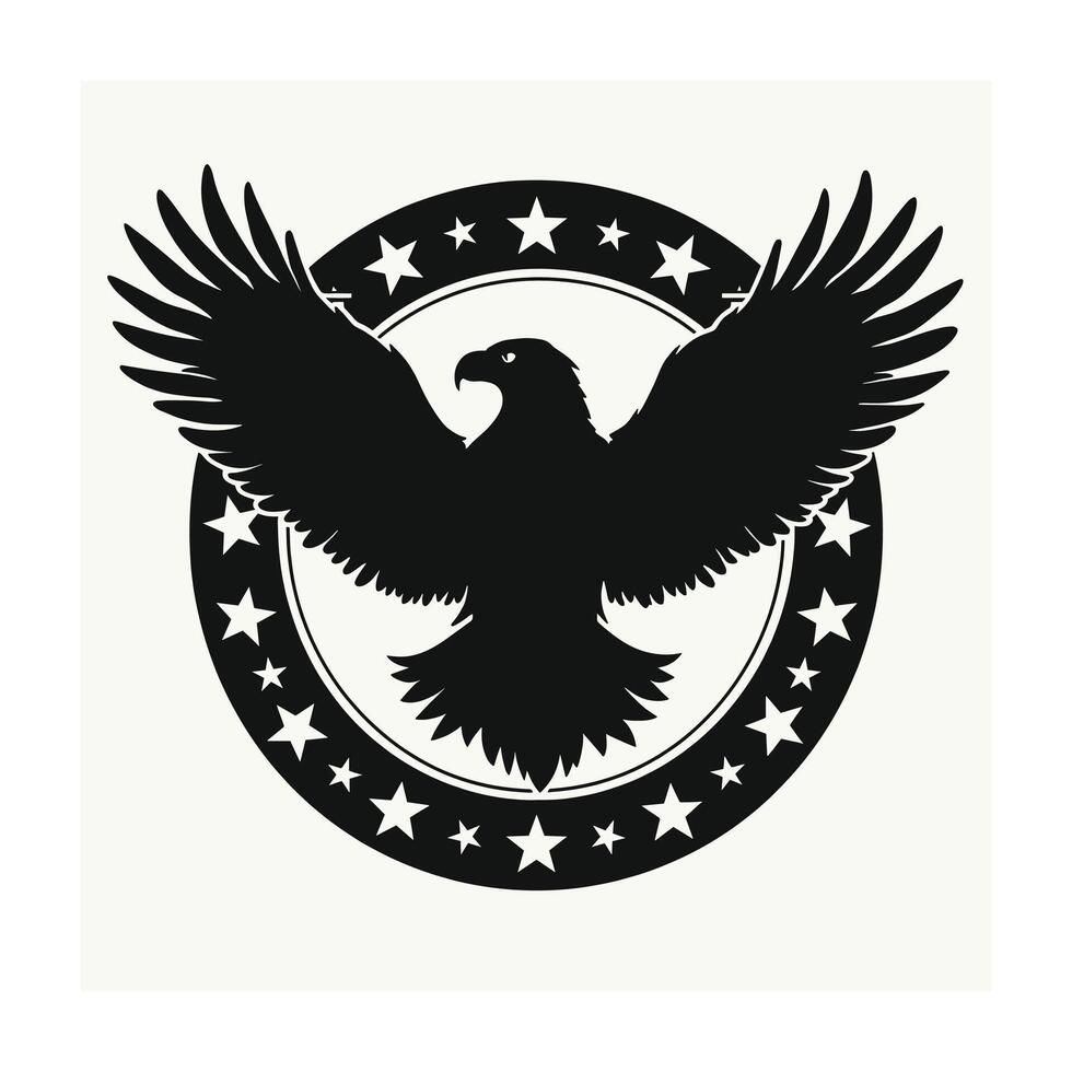 Bald eagle silhouette illustrations vector
