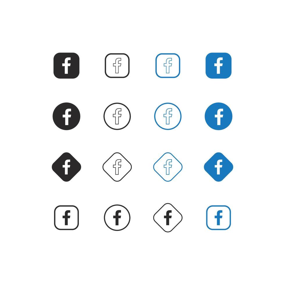 Popular social icon applications with rounded corners. Realistic Collection of popular social media logo icons. vector