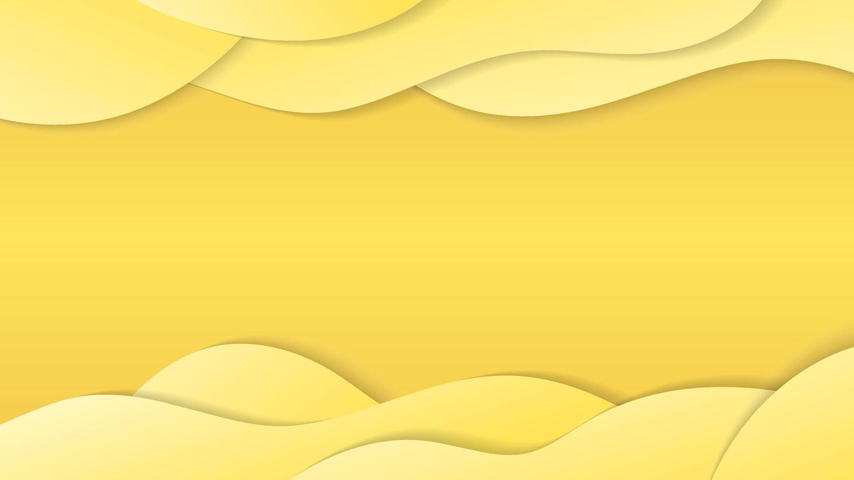 Yellow background with paper cut shapes vector
