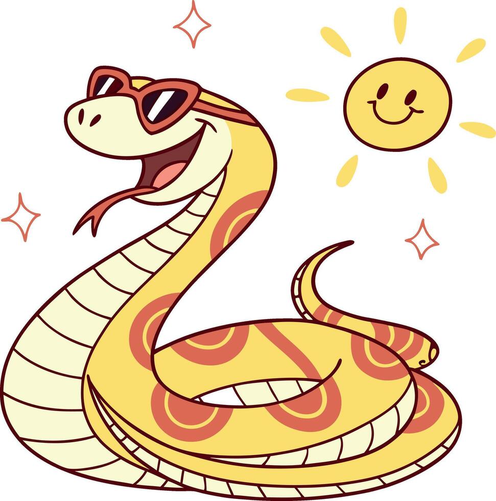 a cartoon snake wearing sunglasses and sun glasses vector
