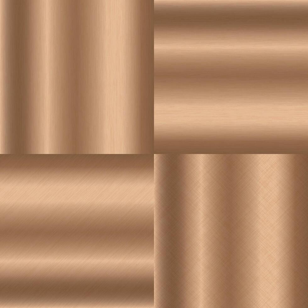 Collection of metallic copper square textures vector