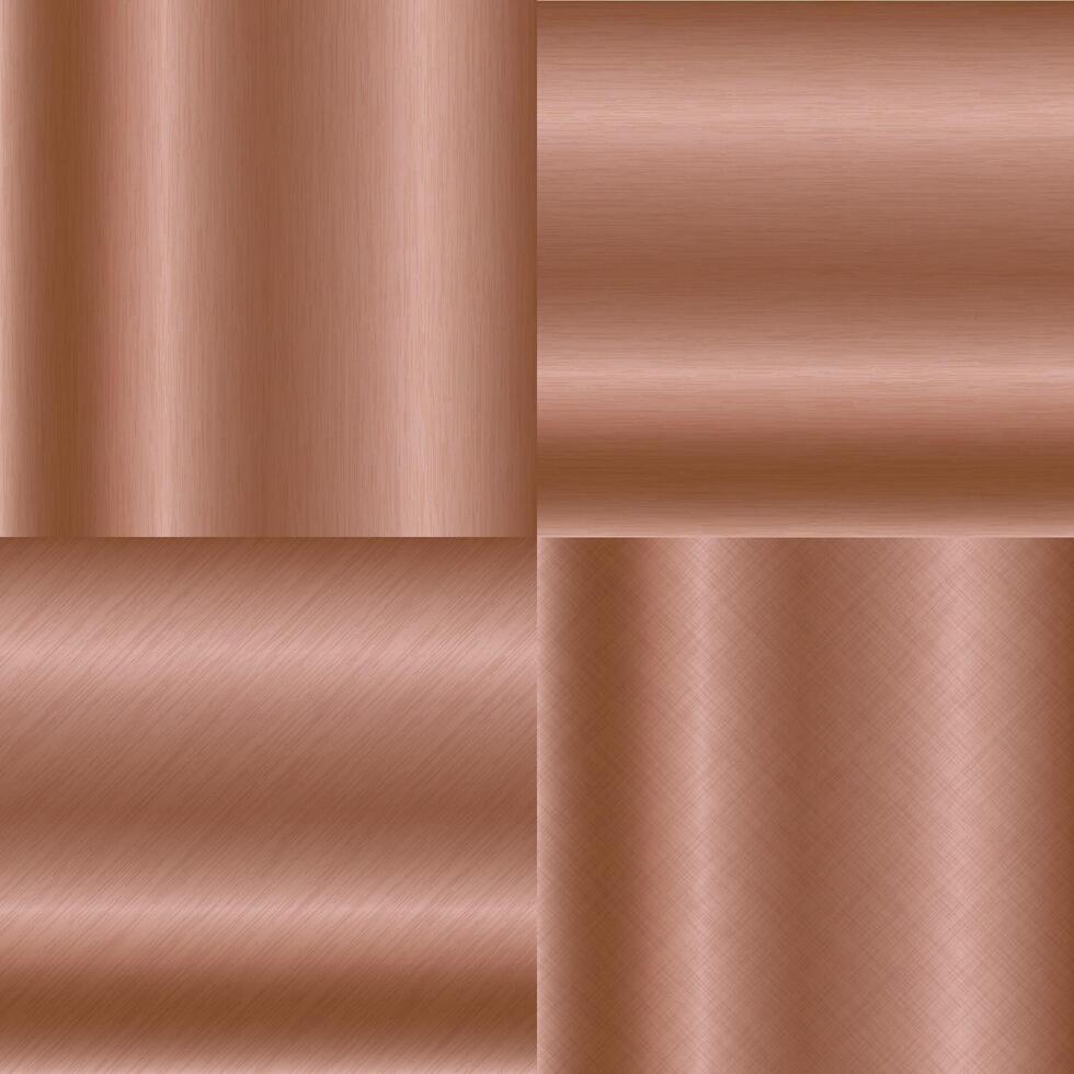 Collection of metallic bronze square textures vector