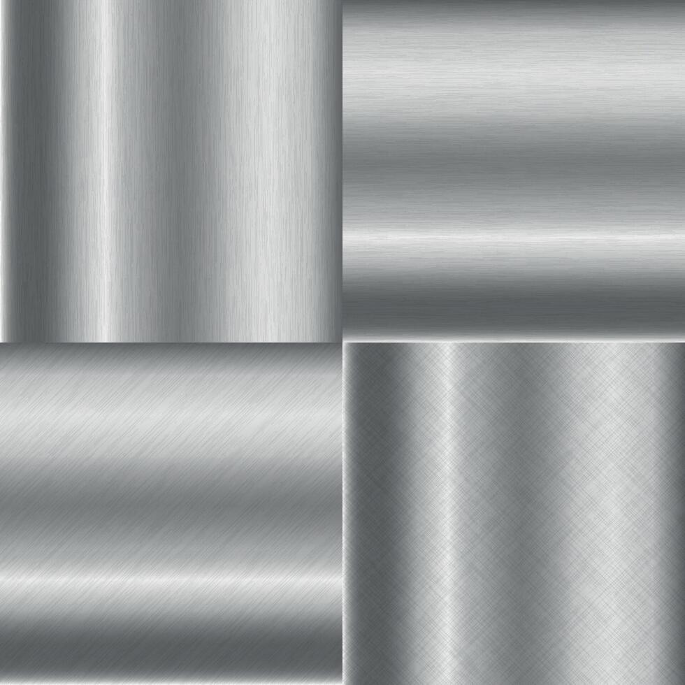 Collection of square silver textures vector