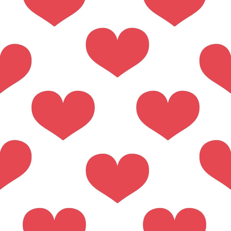 Cute hearts icons background pattern design. Seamless red love texture for fabric, wrapping gift, wallpaper for Valentine's Day. EPS10 vector