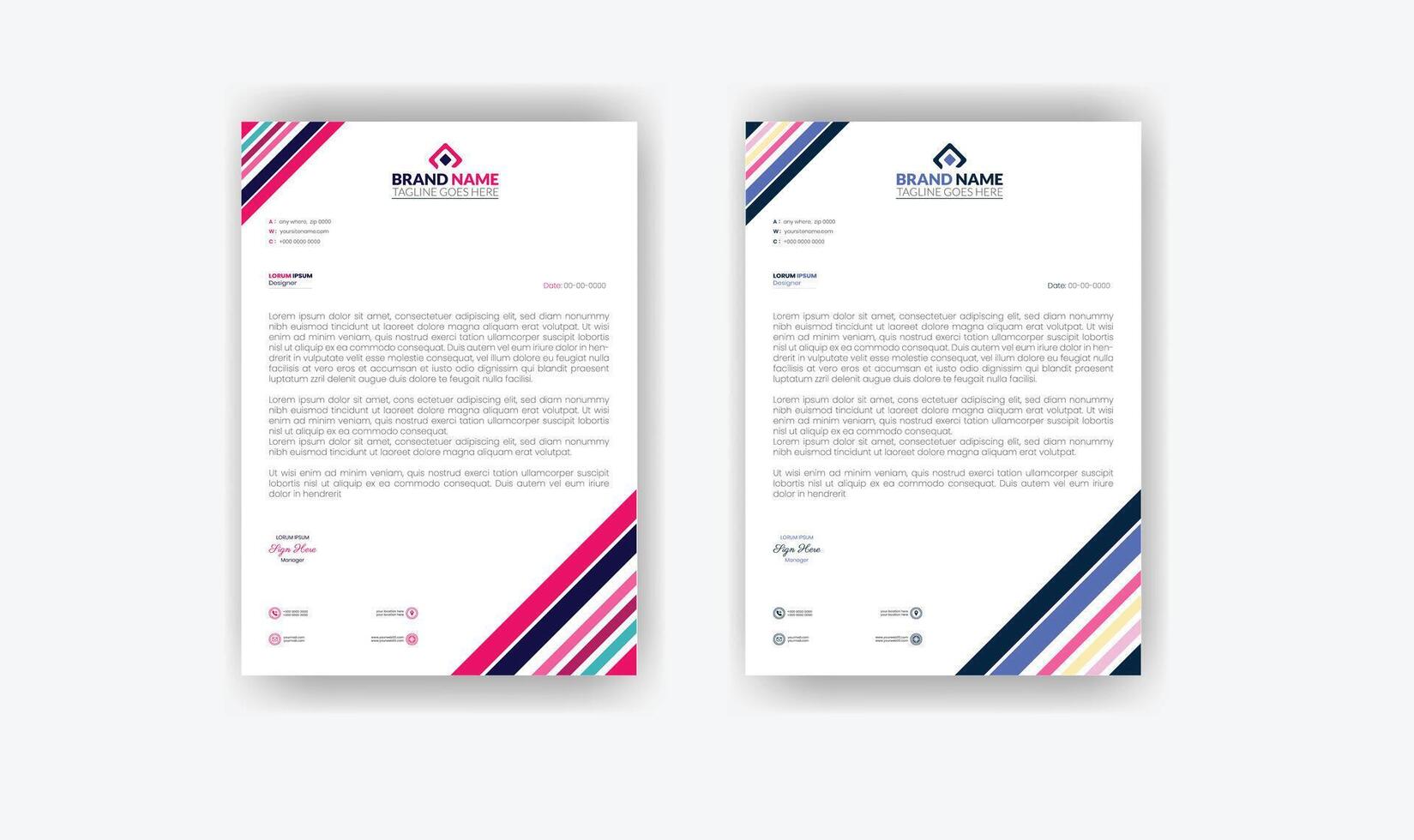 template design, Modern letterheads design template, Professional company letterheads template for business vector