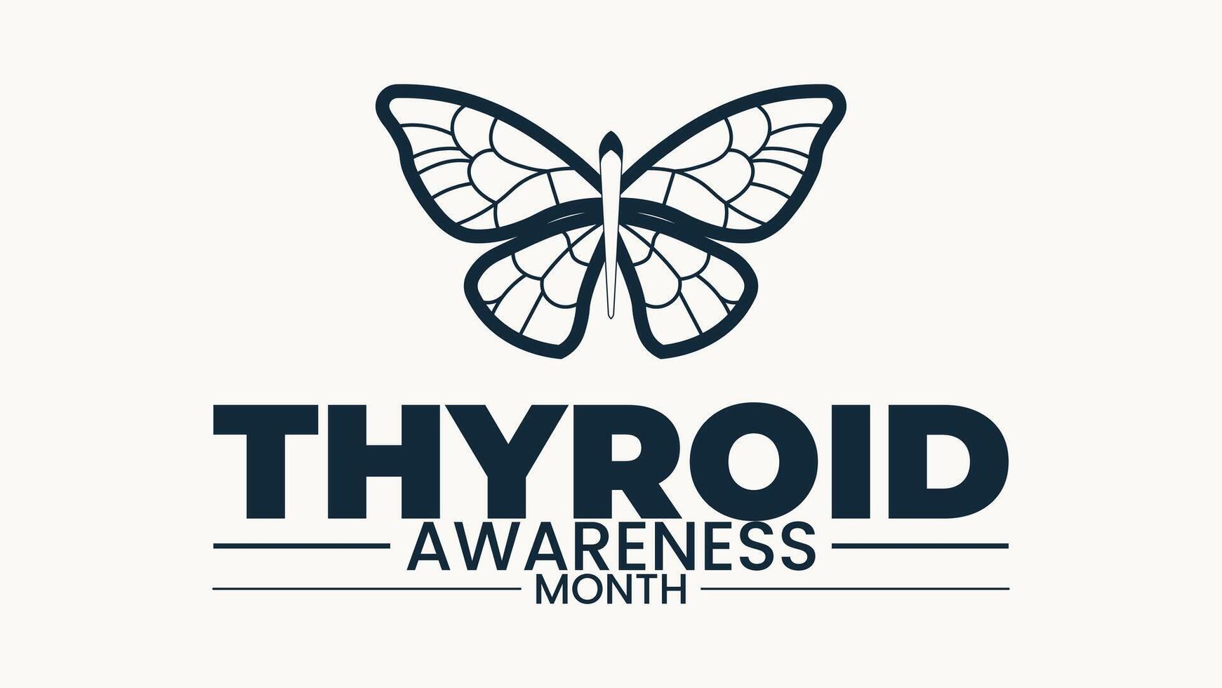 Thyroid awareness month is every year in January. Banner, Holiday, poster, card and background design Template. vector