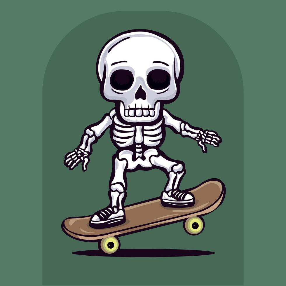 Skeleton Riding a Skateboard vector