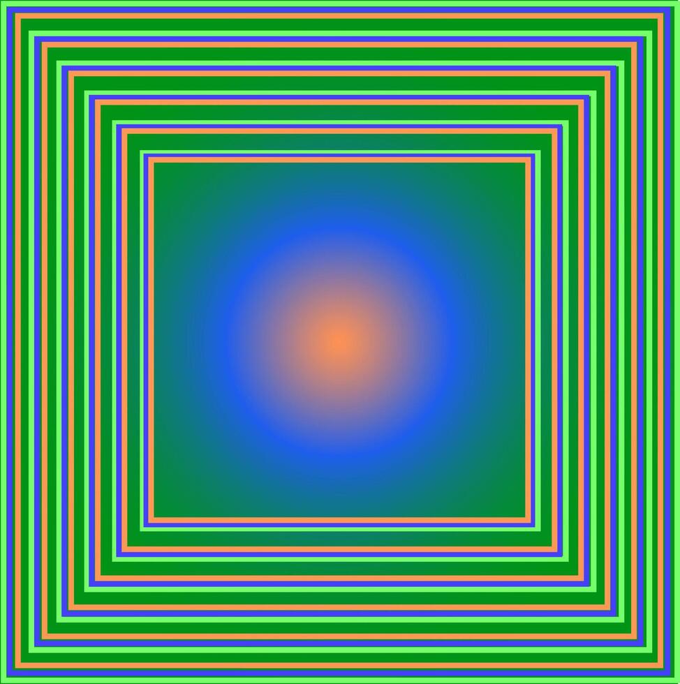 Quadrangular striped frame on a multi-colored background vector