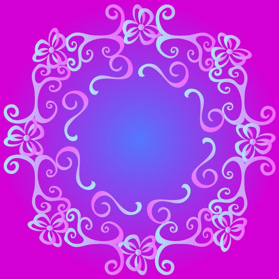 Beautiful original frame on a pink and blue background vector