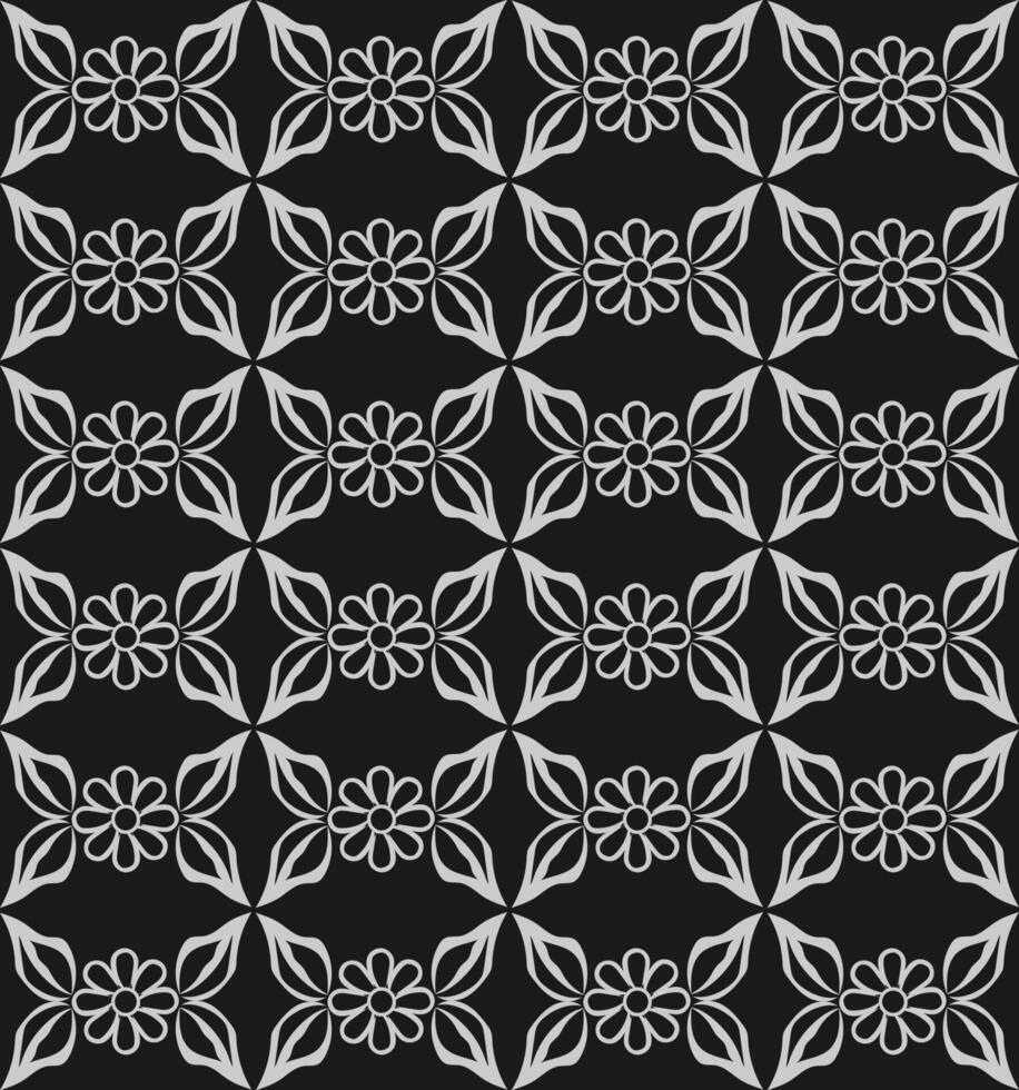 Beautiful gray seamless floral pattern on a dark background vector
