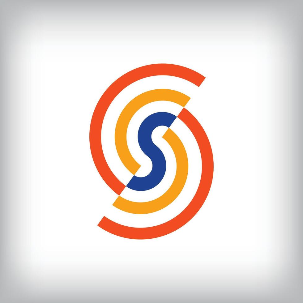 Unique circular letter s different logo design. It has a linear design and flat style. flat style. suitable for company vector