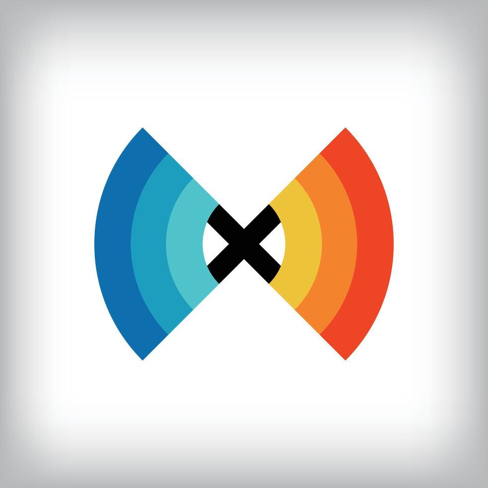 Unique radar colorful pattern logo design. It has a linear design and flat style. flat style. suitable for company vector