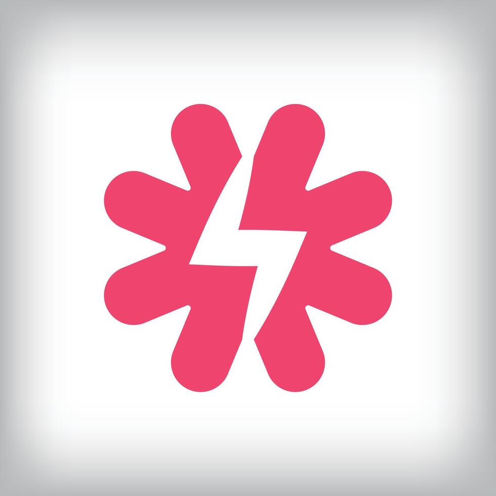 Lightning bolt logo design in unique flower shape. It has a linear design and flat style. flat style. suitable for company vector