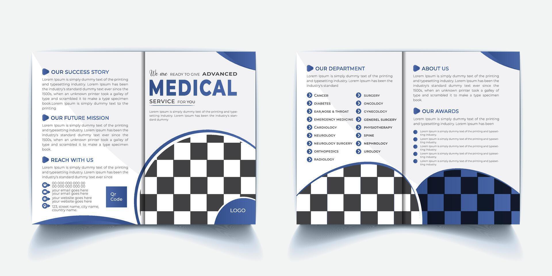 Medical Bifold brochure template vector